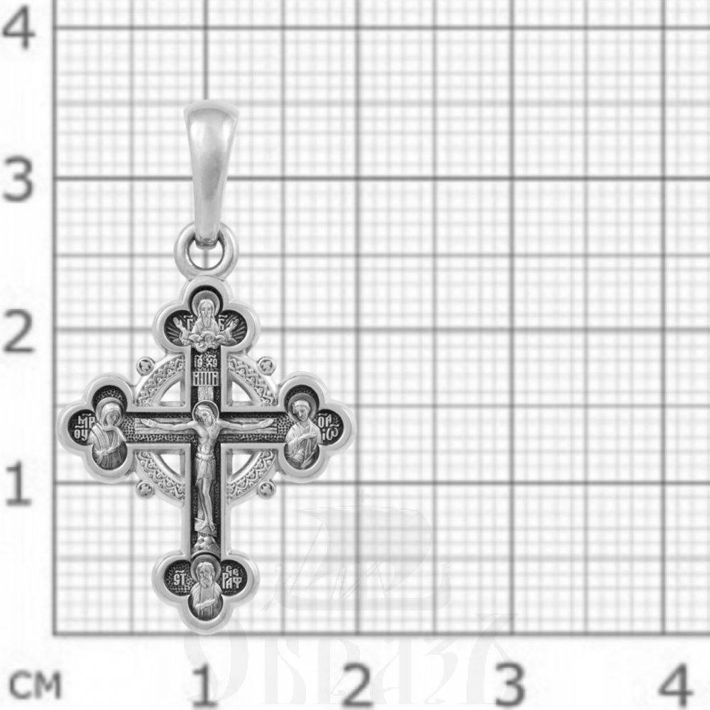 крест «распятие. прп. серафим саровский. икона богоматери «всех радостей радость», серебро 925 проба (арт. 101.518)