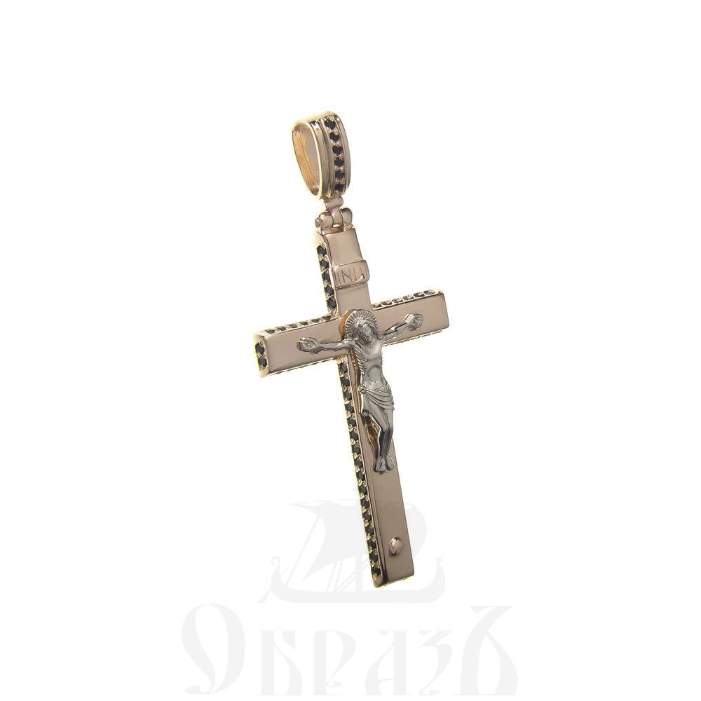 золотой крест с молитвой "спаси и сохрани", 585 проба красного и белого цвета (арт. п30091-з5кб(п_ба_м2)
