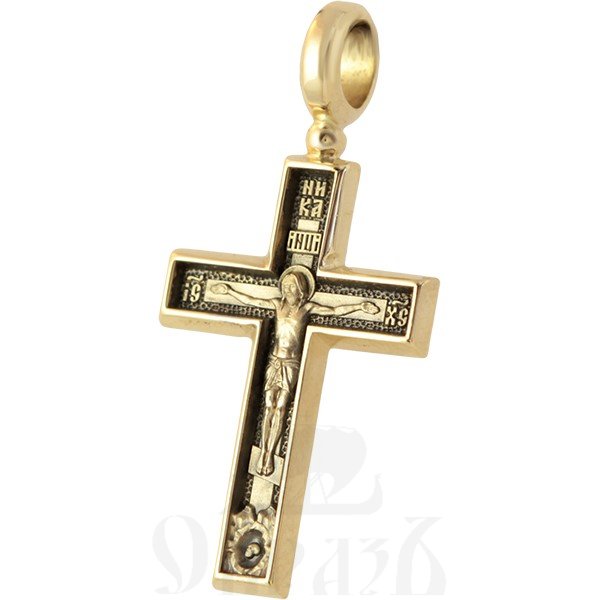 крест с молитвой честному кресту «да воскреснет бог», золото 585 проба желтое (арт. 201.510)