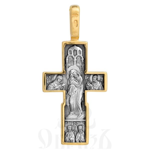 крест «распятие с предстоящими. сретение господне», серебро 925 проба с золочением (арт. 101.257)