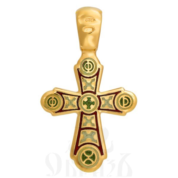 крест «голгофа. свет христов просвещает всех», серебро 925 проба с золочением и эмалью (арт. 103.018)