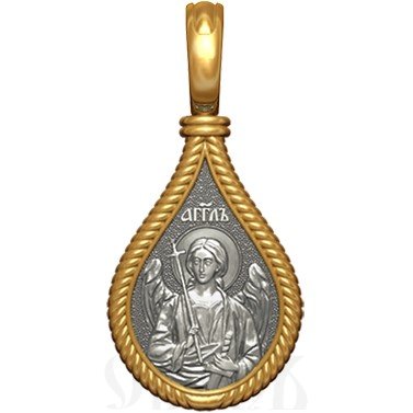 нательная икона св. мученица людмила чешская княгиня, серебро 925 проба с золочением (арт. 06.026)